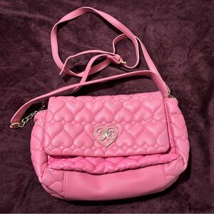 Juicy Couture Pink Quilted Heart Crossbody Bag